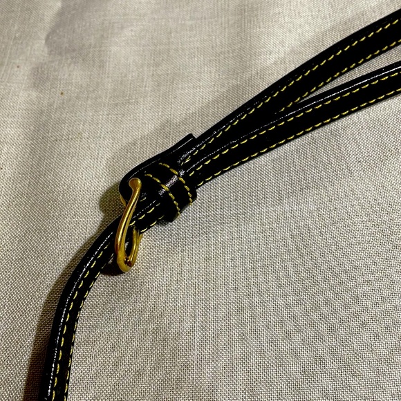 Dooney & Bourke All Leather Black & Gold Polka Dot Design Crossb… - Picture 13 of 15